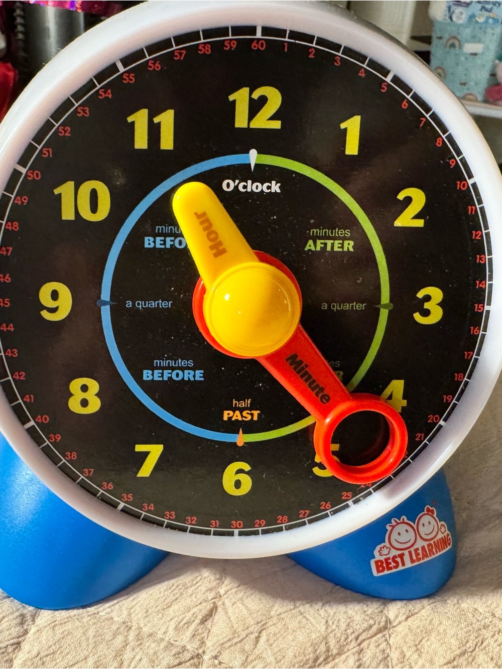 Time Teaching Clock– Yellow & Red Electronic Learning Clock